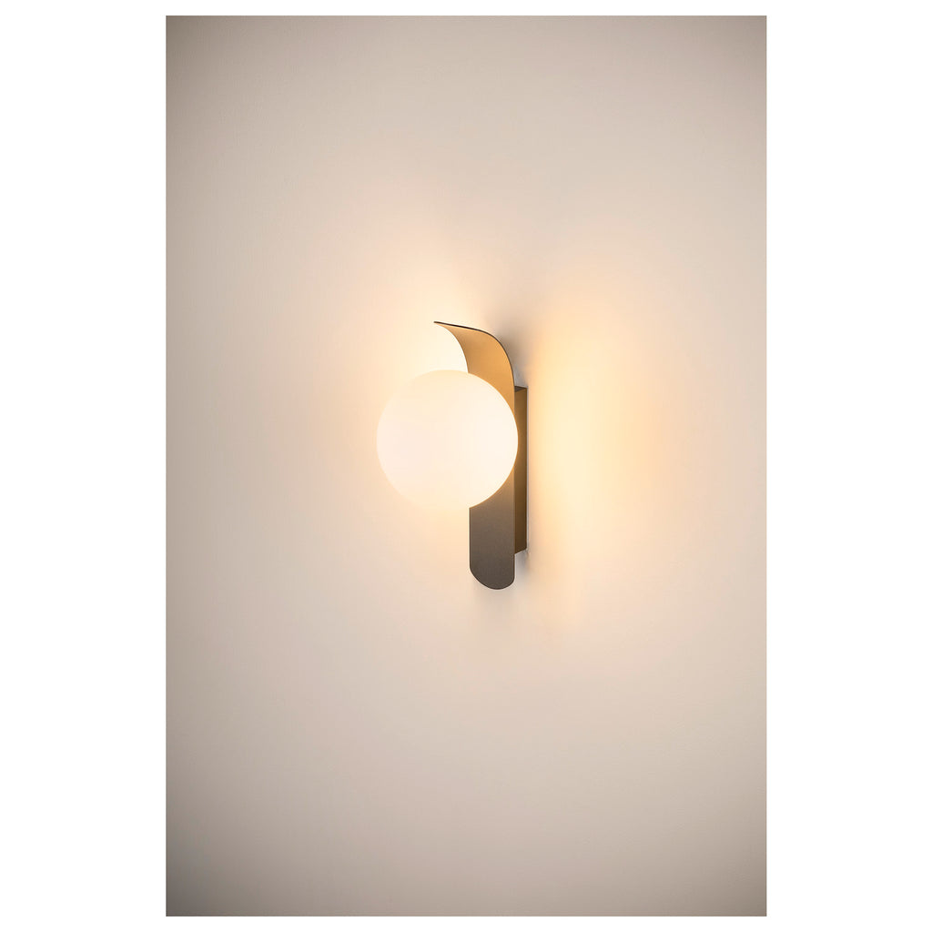 SLV SUN, wall-mounted light, round, 1x max. 40 W, LED light, G9, PHASE, black 1008124