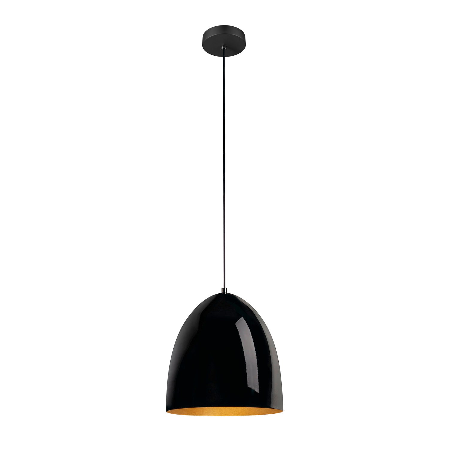 SLV PARA CONE 30, pendant light, pendant length 250 cm, E27, 1x max. 60 W, black/gold 1008131