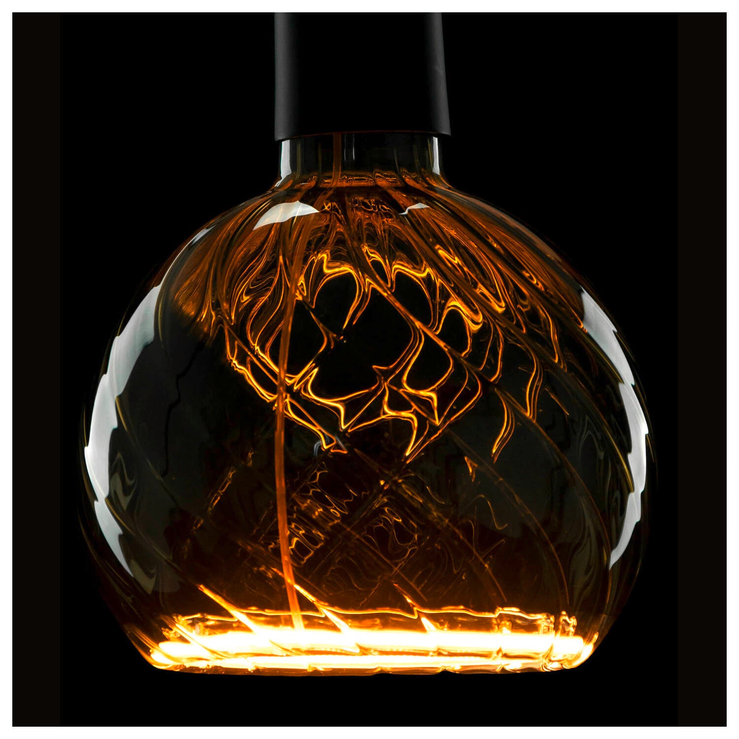 SLV LED Floating Globe 150 twisted, LED bulb, smokey grey, E27, PHASE, 6 W, 1900 K 1008151