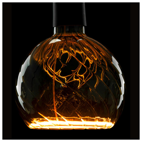 SLV LED Floating Globe 150 twisted, LED bulb, smokey grey, E27, PHASE, 6 W, 1900 K 1008151