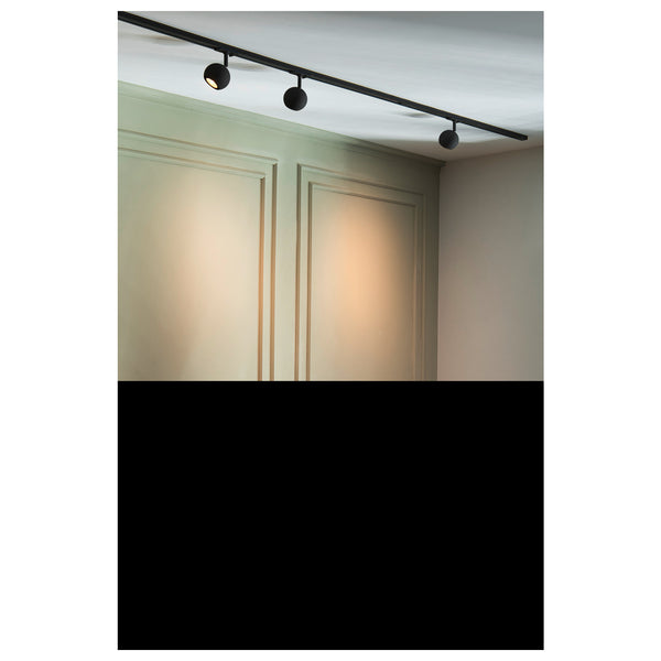 Black Track Light Fitting SLV LIGHT EYE® 90, 1~  Track spotlight, round, GU10, 1x max. 6 W, matt black 1008180