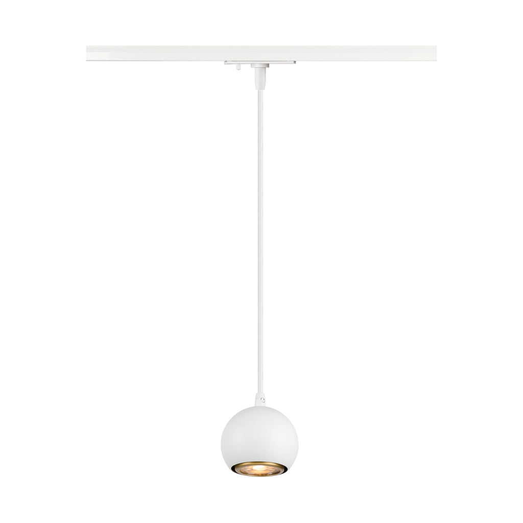 White Round track pendant light, SLV LIGHT EYE® 90, GU10, for Single Circuit White Track Lighting, 1008169