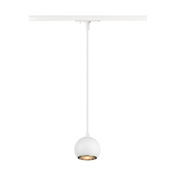 White Round track pendant light, SLV LIGHT EYE® 90, GU10, for Single Circuit White Track Lighting, 1008169