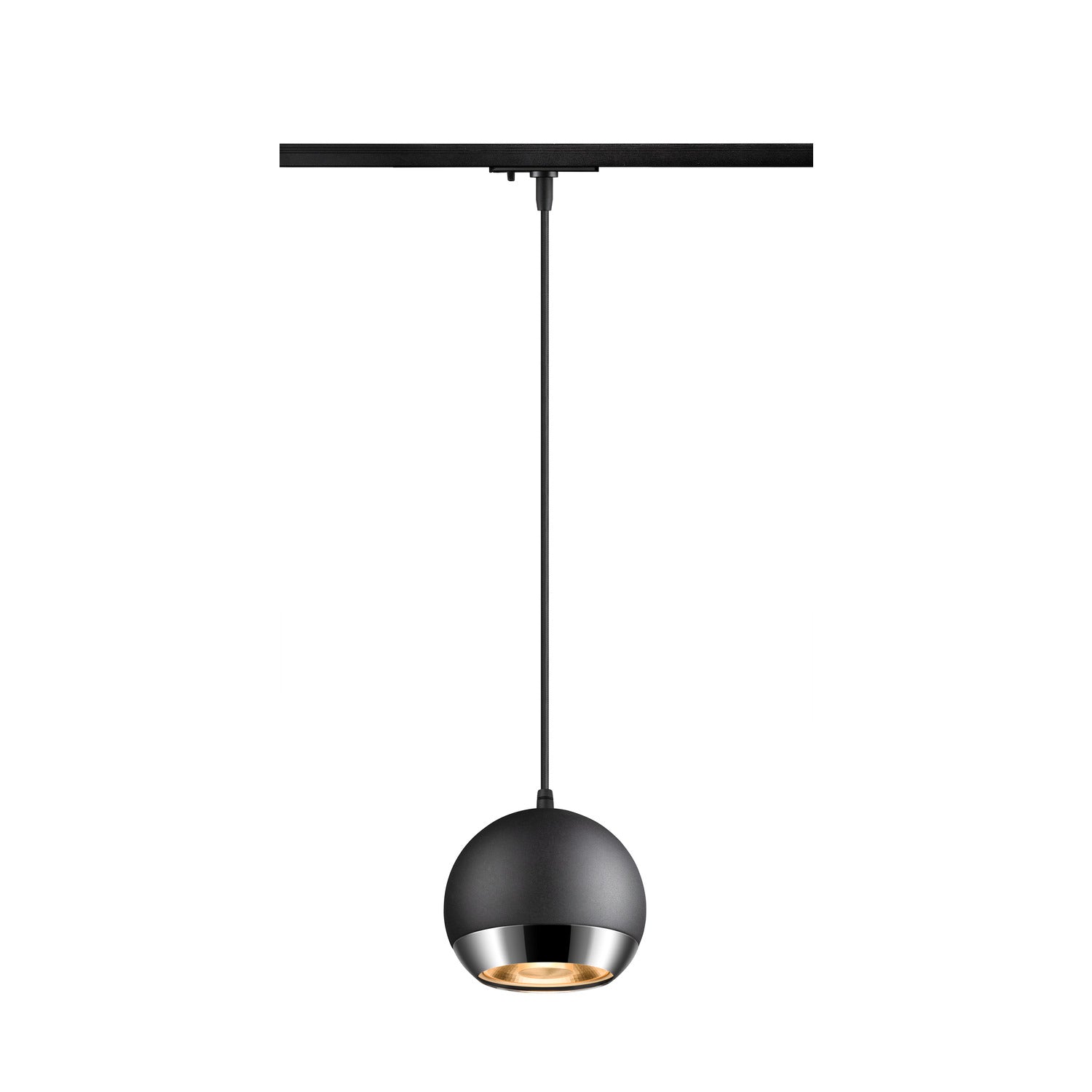 SLV LIGHT EYE® 150, 1~ track pendant light, GU10, pendant length 150 cm, 1x max. 13 W, matt black 1008174