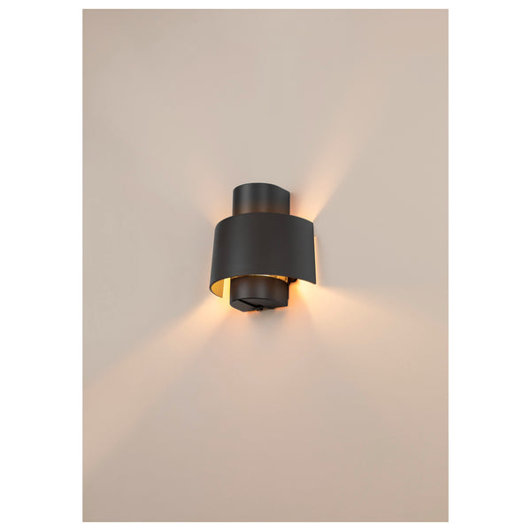 SLV PHOTONI CYL, wall-mounted light, cylindrical, 1x max. 13 W, E27, black 1008197