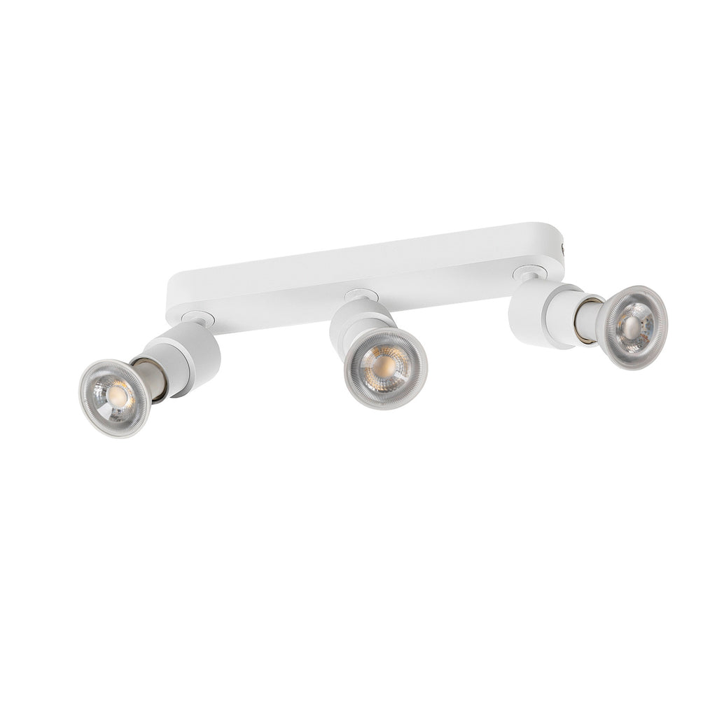 SLV PURI 2.0 Basic, wall and ceiling-mounted light, long, round, 3 x max. 6 W GU10, white 1008234