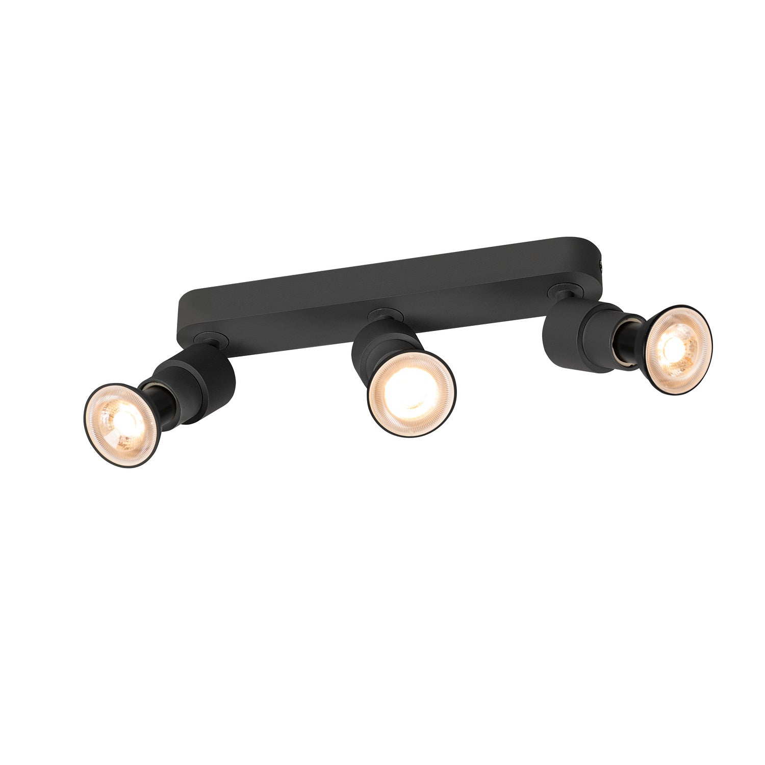 SLV PURI 2.0 Basic, wall and ceiling-mounted light, long, round, 3 x max. 6 W GU10, black 1008235