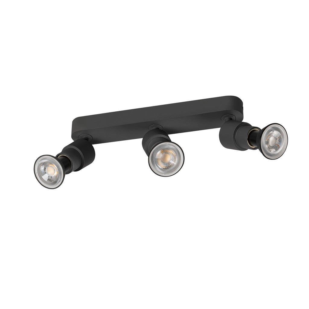 SLV PURI 2.0 Basic, wall and ceiling-mounted light, long, round, 3 x max. 6 W GU10, black 1008235