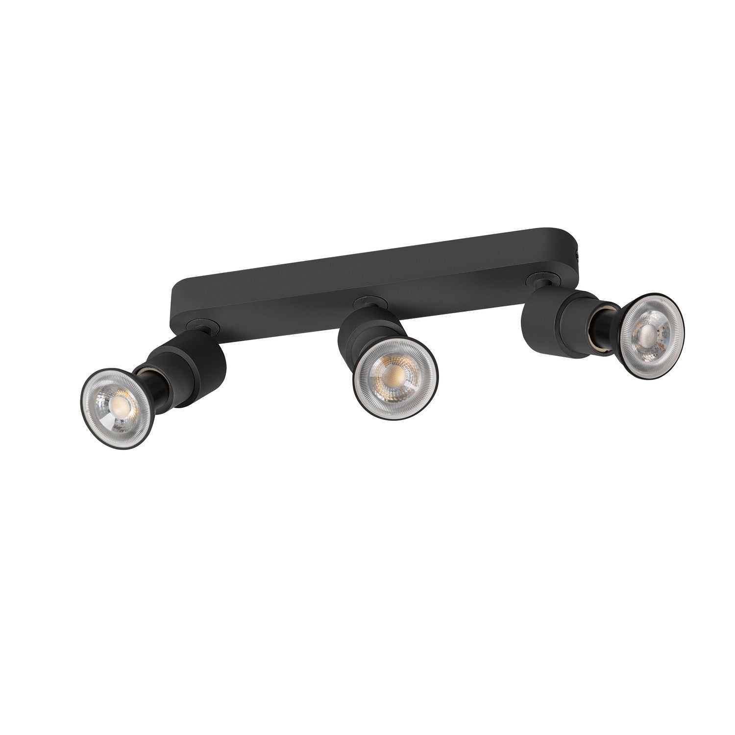 SLV PURI 2.0 Basic, wall and ceiling-mounted light, long, round, 3 x max. 6 W GU10, black 1008235