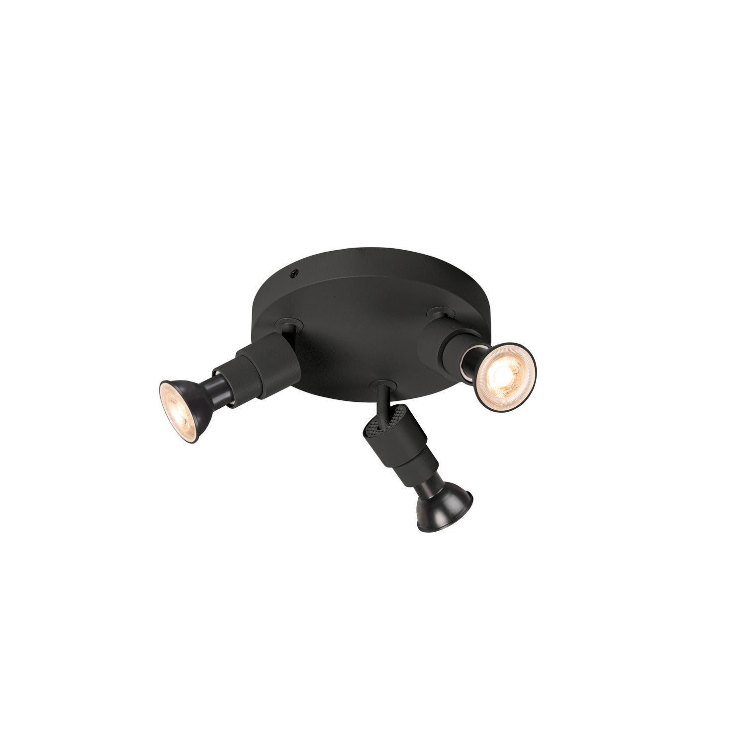 SLV PURI 2.0 Basic, wall and ceiling-mounted light, round, 3 x max. 6 W, GU10, black 1008237