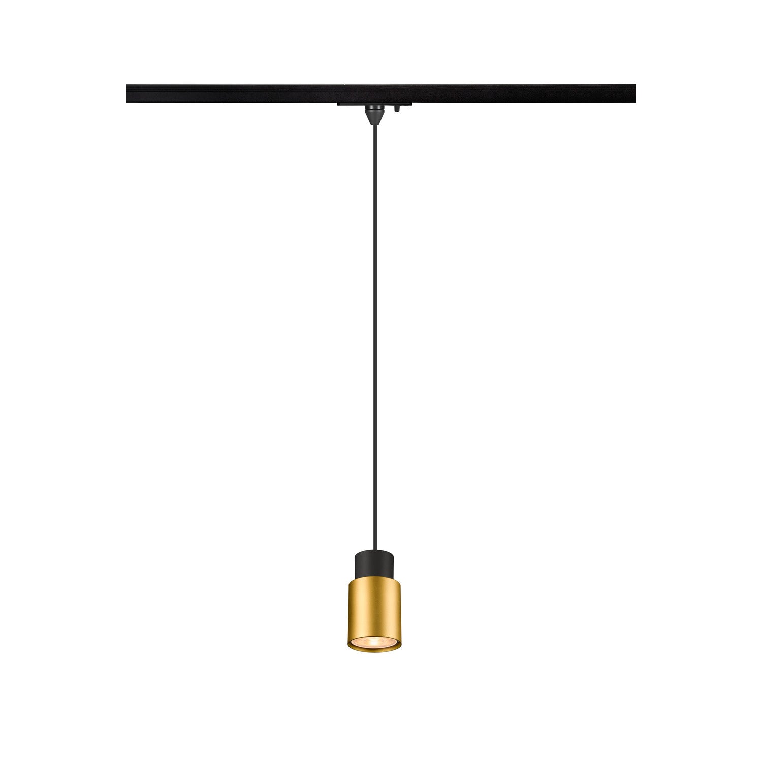 SLV PURI 2.0 Tube, 1~Track  pendant light, GU10, pendant length 200 cm, 1x max. 6 W, black / gold 1008255