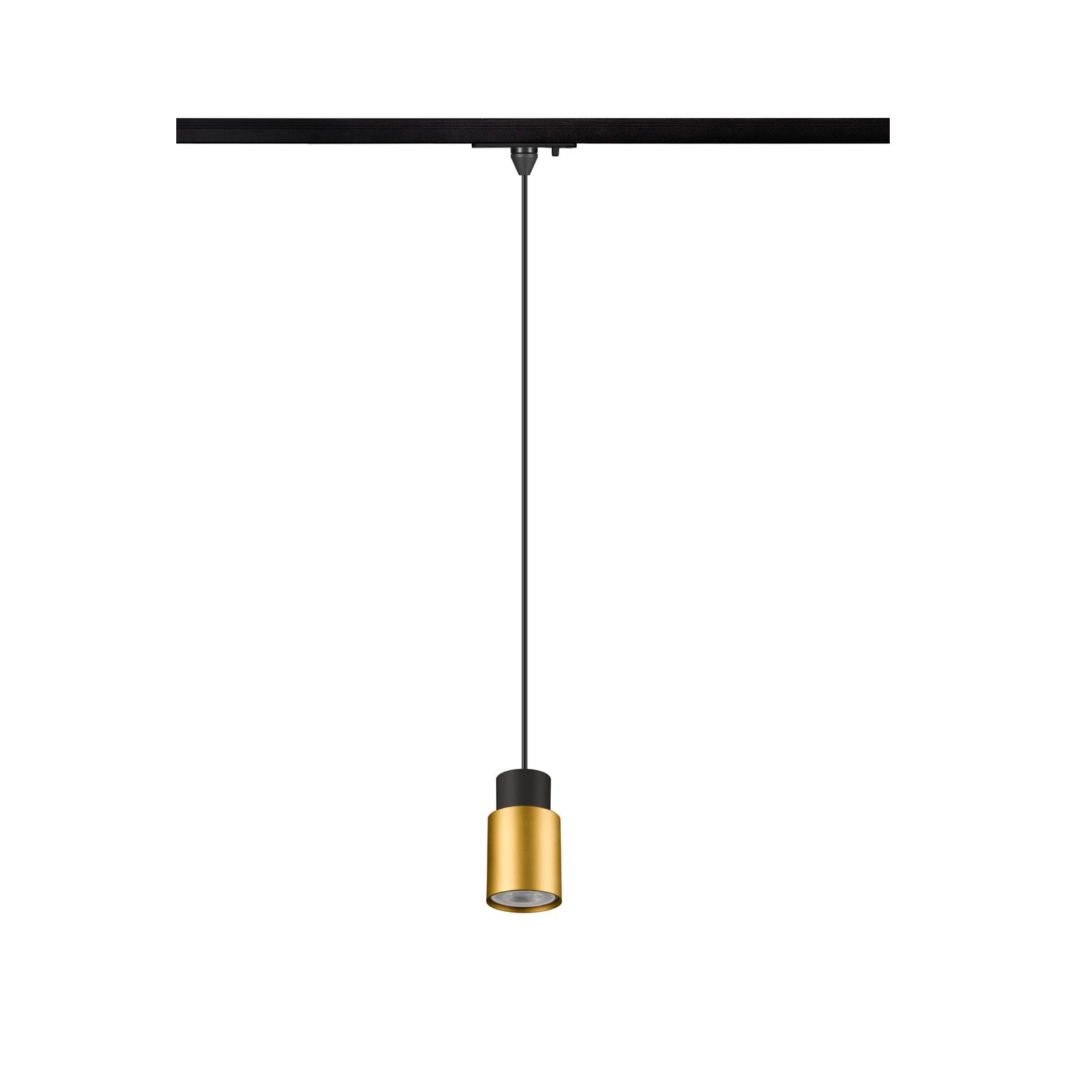 SLV PURI 2.0 Tube, 1~Track  pendant light, GU10, pendant length 200 cm, 1x max. 6 W, black / gold 1008255