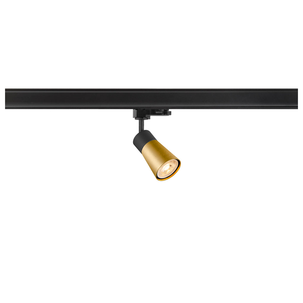 SLV PURI 2.0 Cone, 3~ track spot, GU10, 1x max. 6 W, black / gold 1008270