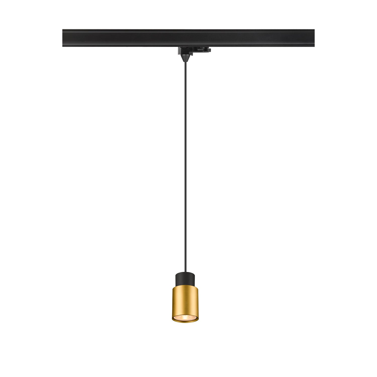 SLV PURI 2.0 Tube, 3~track pendant light, GU10, pendant length 200 cm, 1x max. 6 W, black / gold 1008276