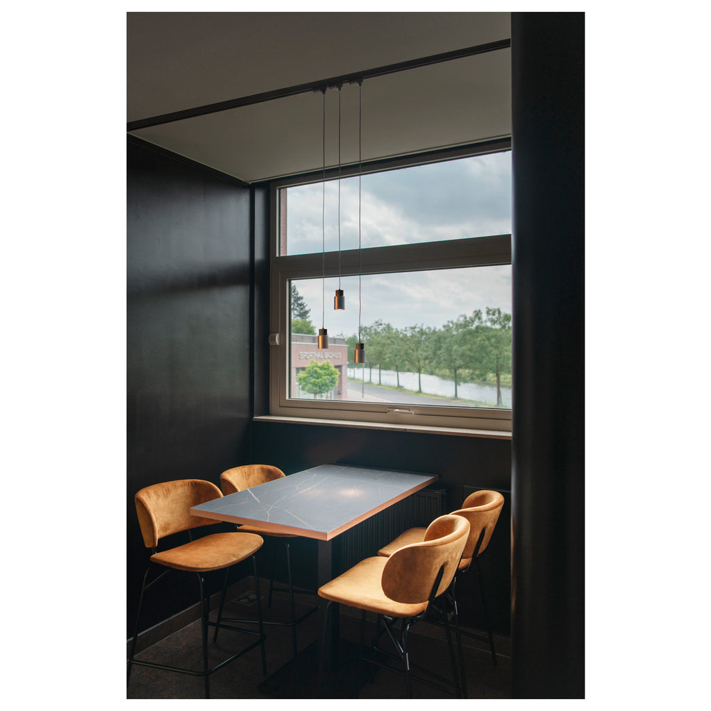SLV PURI 2.0 Tube, 3~track pendant light, GU10, pendant length 200 cm, 1x max. 6 W, black / gold 1008276