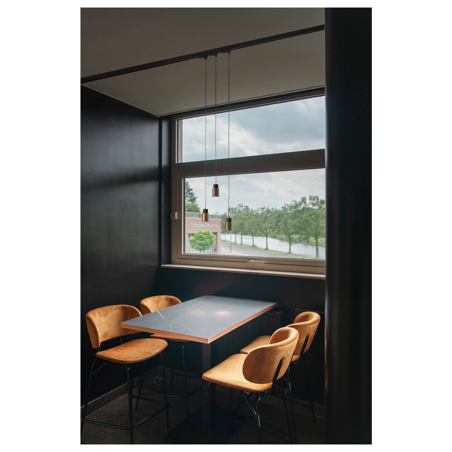 SLV PURI 2.0 Tube, 3~track pendant light, GU10, pendant length 200 cm, 1x max. 6 W, black / gold 1008276