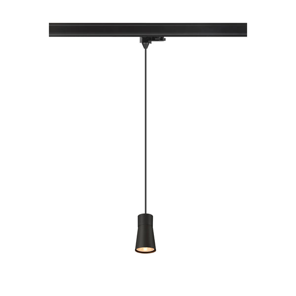 SLV PURI 2.0 Cone, 3~track pendant light, GU10, pendant length 200 cm, 1x max. 6 W, black 1008278
