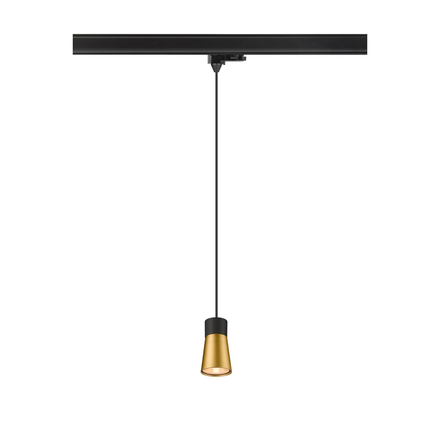 SLV PURI 2.0 Cone, 3~track pendant light, GU10, pendant length 200 cm, 1x max. 6 W, black / gold 1008279