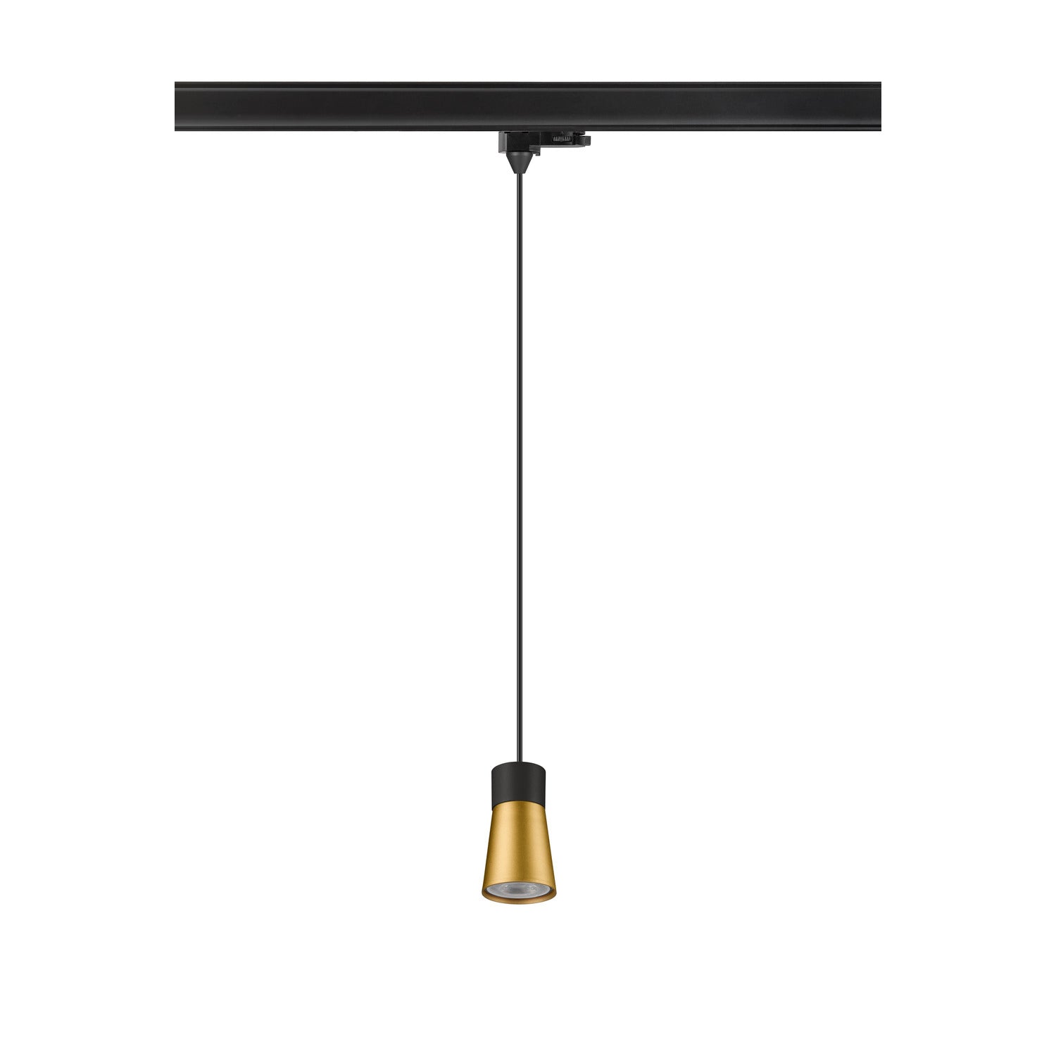 SLV PURI 2.0 Cone, 3~track pendant light, GU10, pendant length 200 cm, 1x max. 6 W, black / gold 1008279