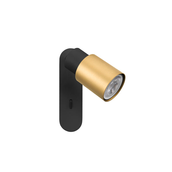 SLV PURI 2.0 Tube, wall and ceiling-mounted light, switch, rectangular, 1x max. 6 W GU10, black / gold 1008297