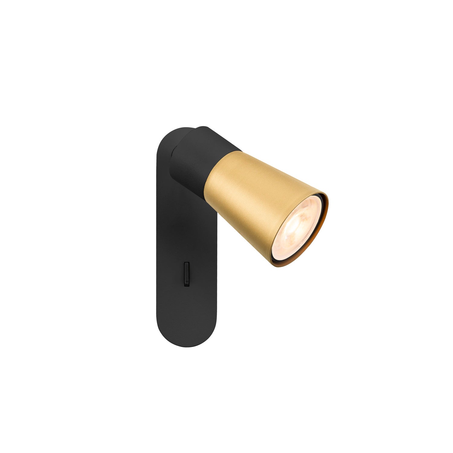 SLV PURI 2.0 Cone, wall and ceiling-mounted light, switch, rectangular, 1x max. 6 W GU10, black / gold 1008301