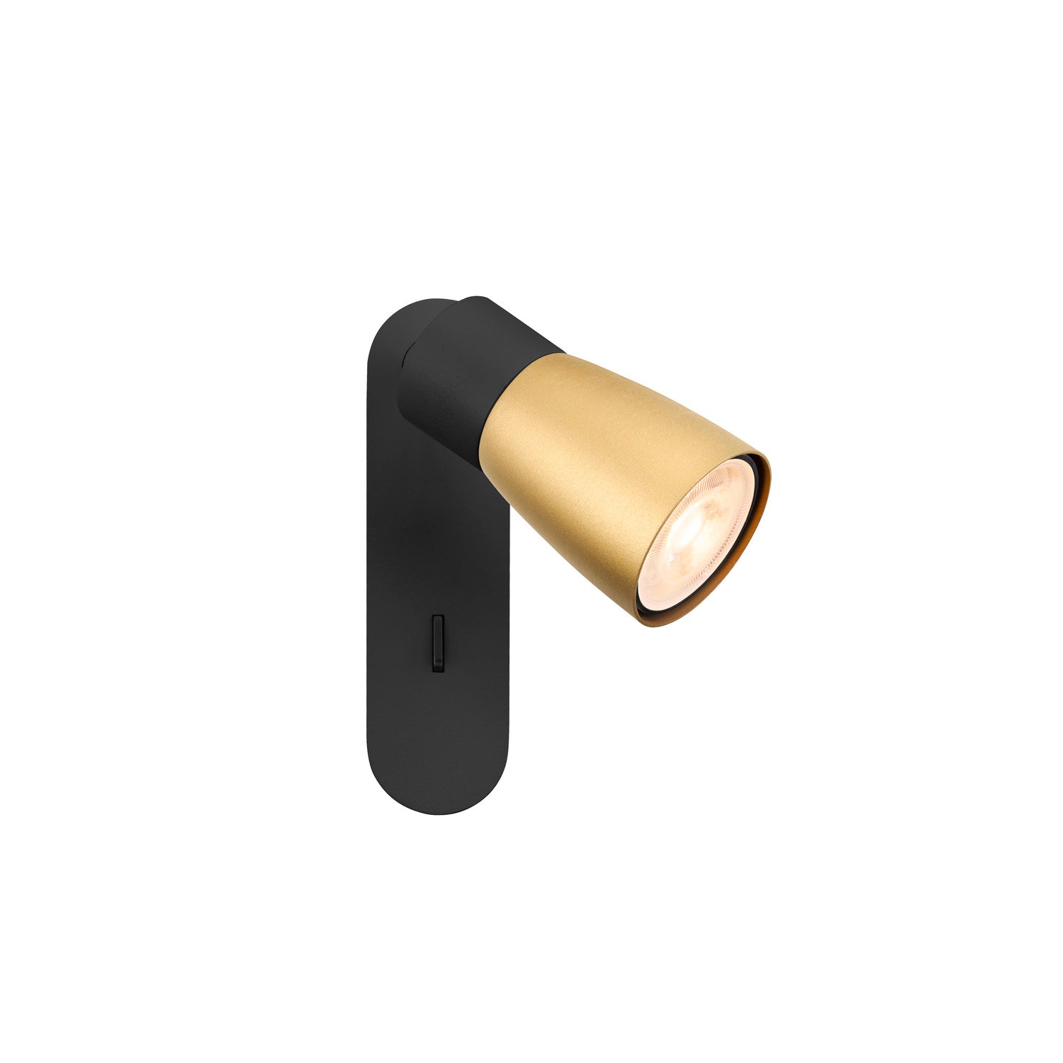 SLV PURI 2.0 Dome, wall and ceiling-mounted light, switch, rectangular, 1x max. 6 W GU10, black / gold 1008305