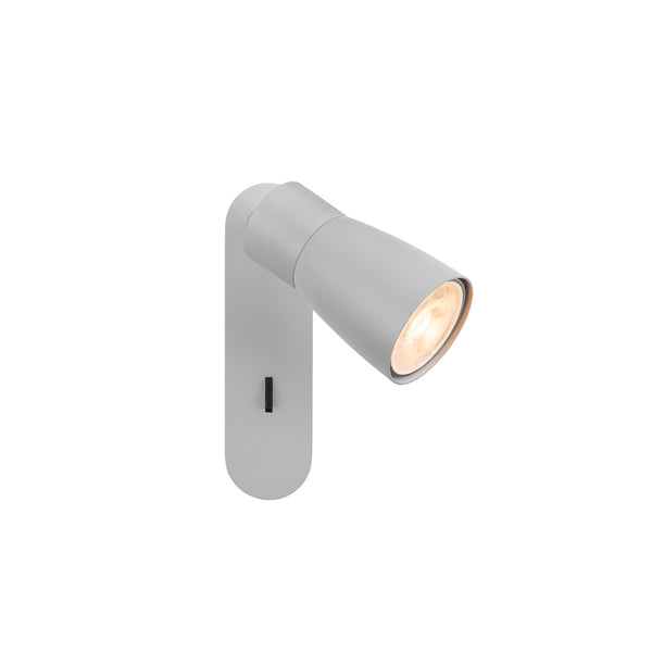 SLV PURI 2.0 Dome, wall and ceiling-mounted light, switch, rectangular, 1x max. 6 W GU10, grey 1008307
