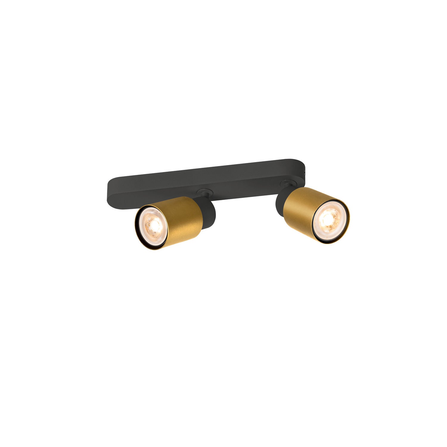 SLV PURI 2.0 Tube, wall and ceiling-mounted light, asymmetrical, 2 x max. 6 W GU10, black / gold 1008309