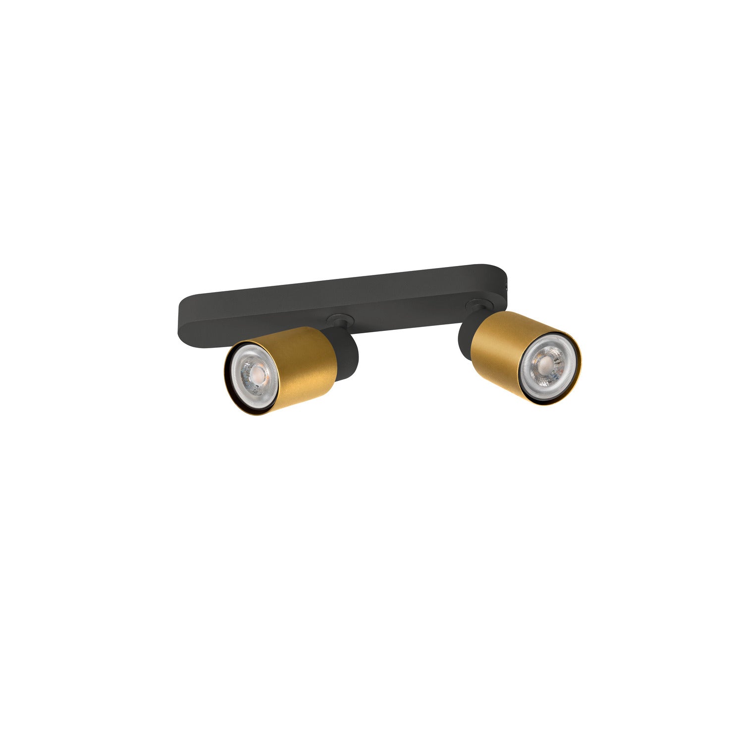 SLV PURI 2.0 Tube, wall and ceiling-mounted light, asymmetrical, 2 x max. 6 W GU10, black / gold 1008309