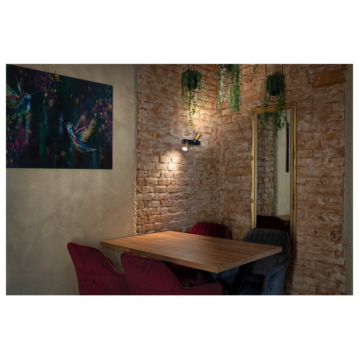 SLV PURI 2.0 Cone, wall and ceiling-mounted light, asymmetrical, 2 x max. 6 W GU10, black / gold 1008313