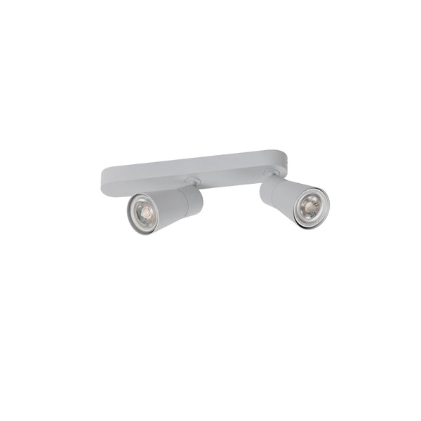 SLV PURI 2.0 Cone, wall and ceiling-mounted light, asymmetrical, 2 x max. 6 W GU10, grey 1008315