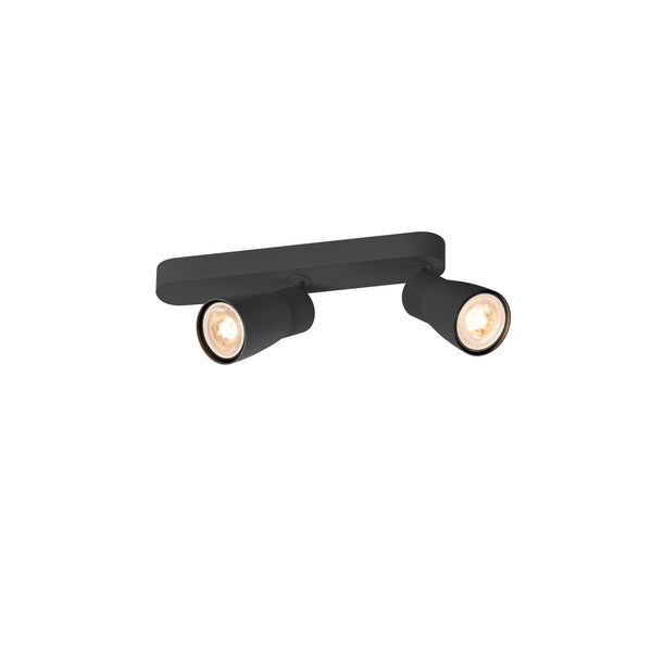 SLV PURI 2.0 Dome, wall and ceiling-mounted light, asymmetrical, 2 x max. 6 W GU10, black 1008316