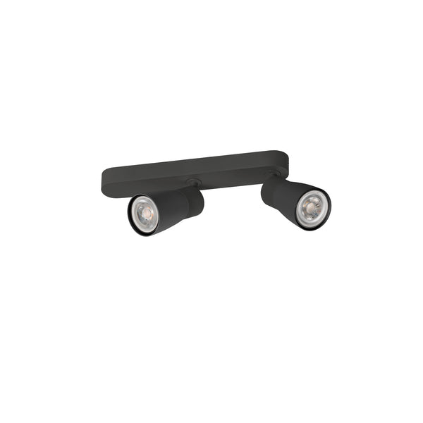 SLV PURI 2.0 Dome, wall and ceiling-mounted light, asymmetrical, 2 x max. 6 W GU10, black 1008316