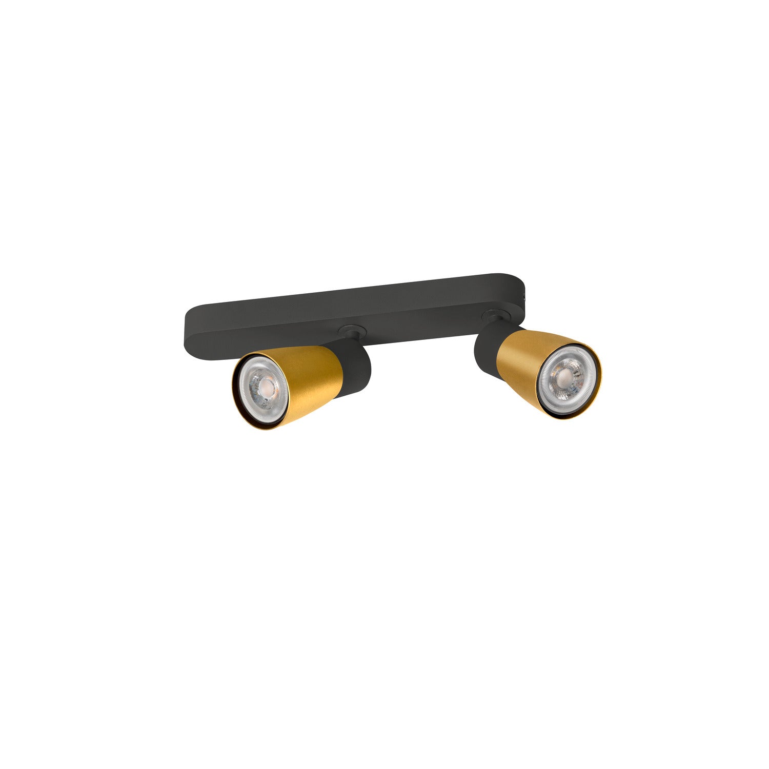 SLV PURI 2.0 Dome, wall and ceiling-mounted light, asymmetrical, 2 x max. 6 W GU10, black / gold 1008317