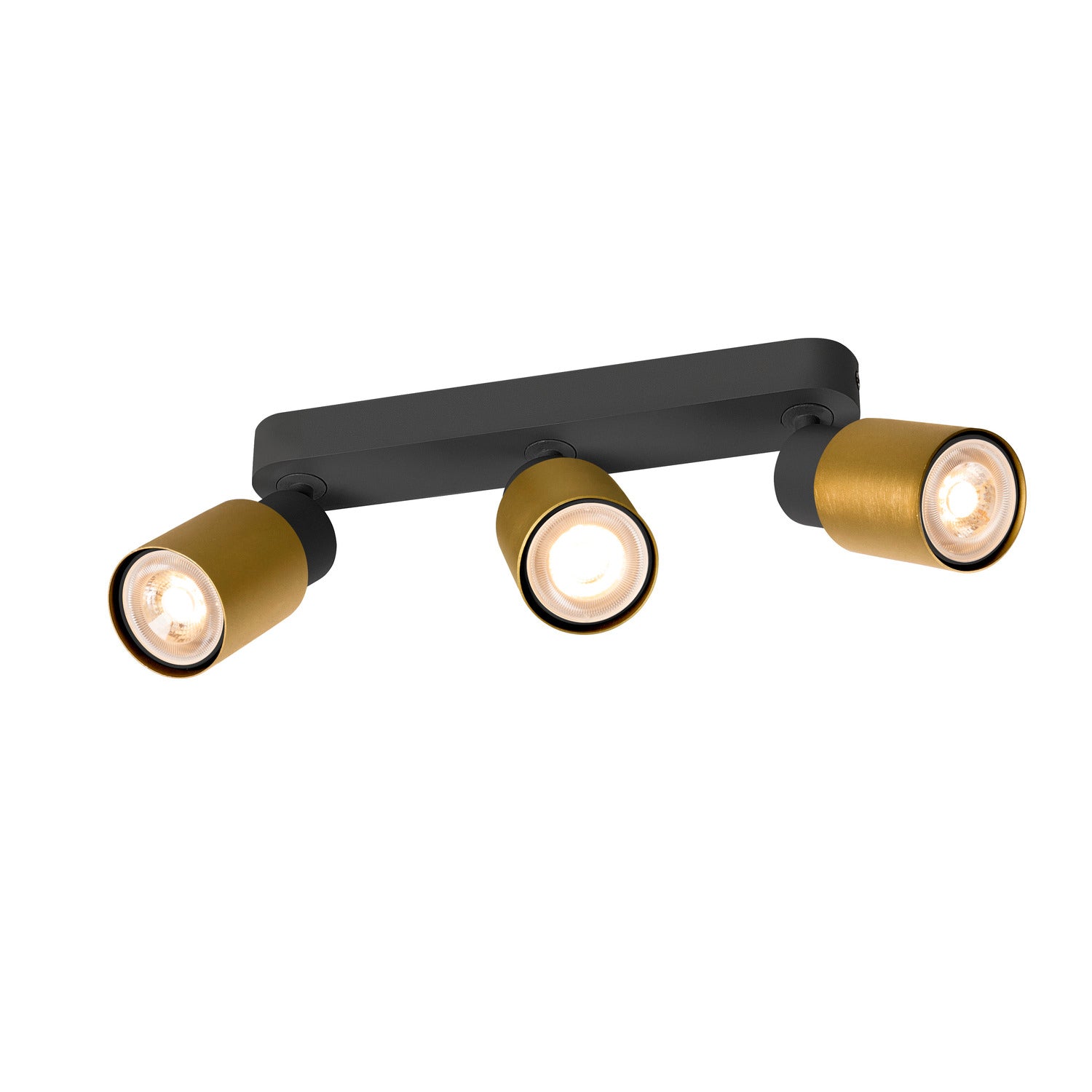 SLV PURI 2.0 Tube, wall and ceiling-mounted light, long, 3 x max. 6 W GU10, black / gold 1008321