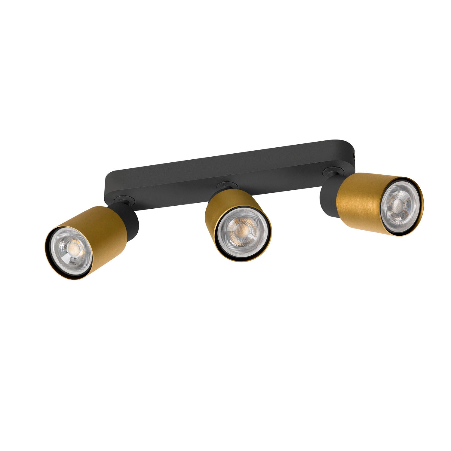 SLV PURI 2.0 Tube, wall and ceiling-mounted light, long, 3 x max. 6 W GU10, black / gold 1008321