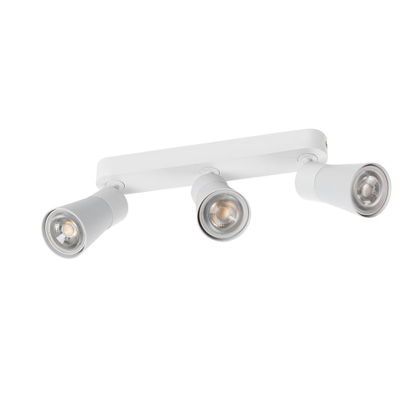 SLV PURI 2.0 Cone, wall and ceiling-mounted light, long, 3 x max. 6 W GU10, white 1008326