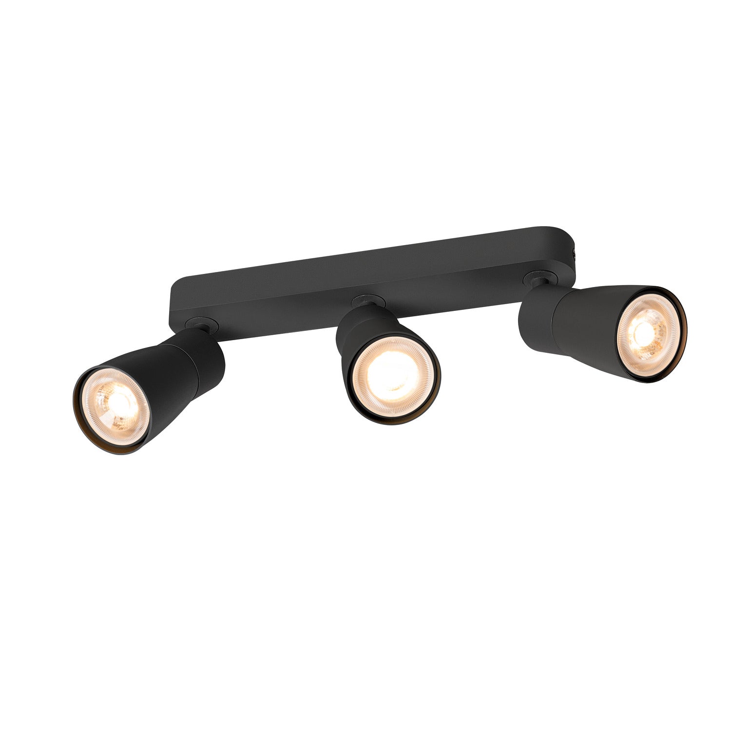 SLV PURI 2.0 Dome, wall and ceiling-mounted light, long, 3 x max. 6 W GU10, black 1008328