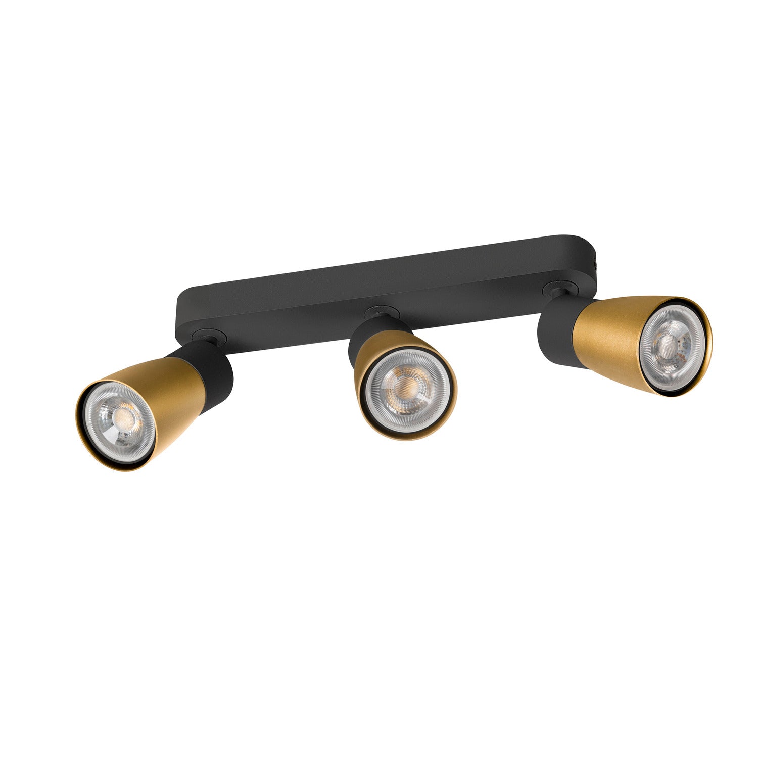 SLV PURI 2.0 Dome, wall and ceiling-mounted light, long, 3 x max. 6 W GU10, black / gold 1008329