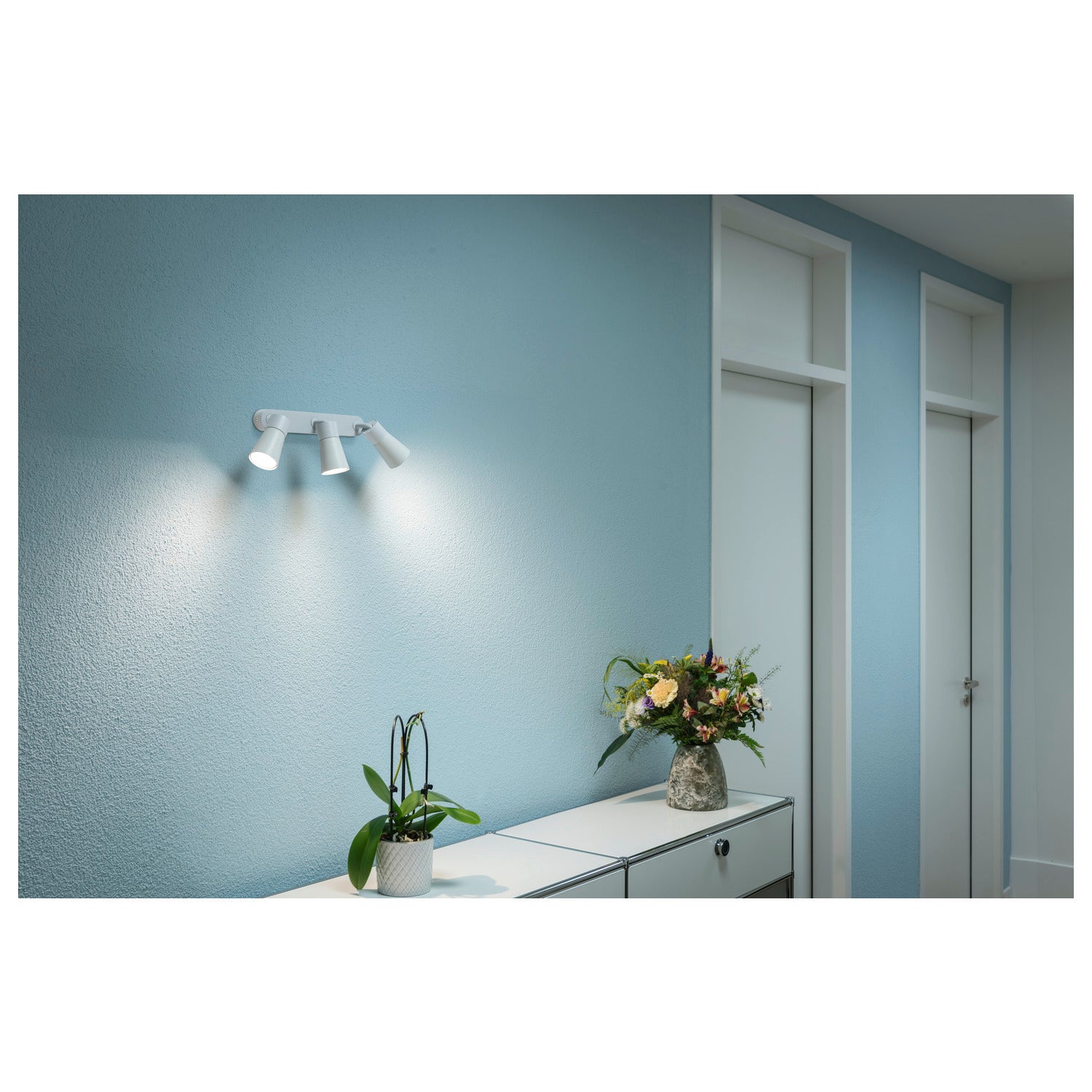 SLV PURI 2.0 Dome, wall and ceiling-mounted light, long, 3 x max. 6 W GU10, white 1008330