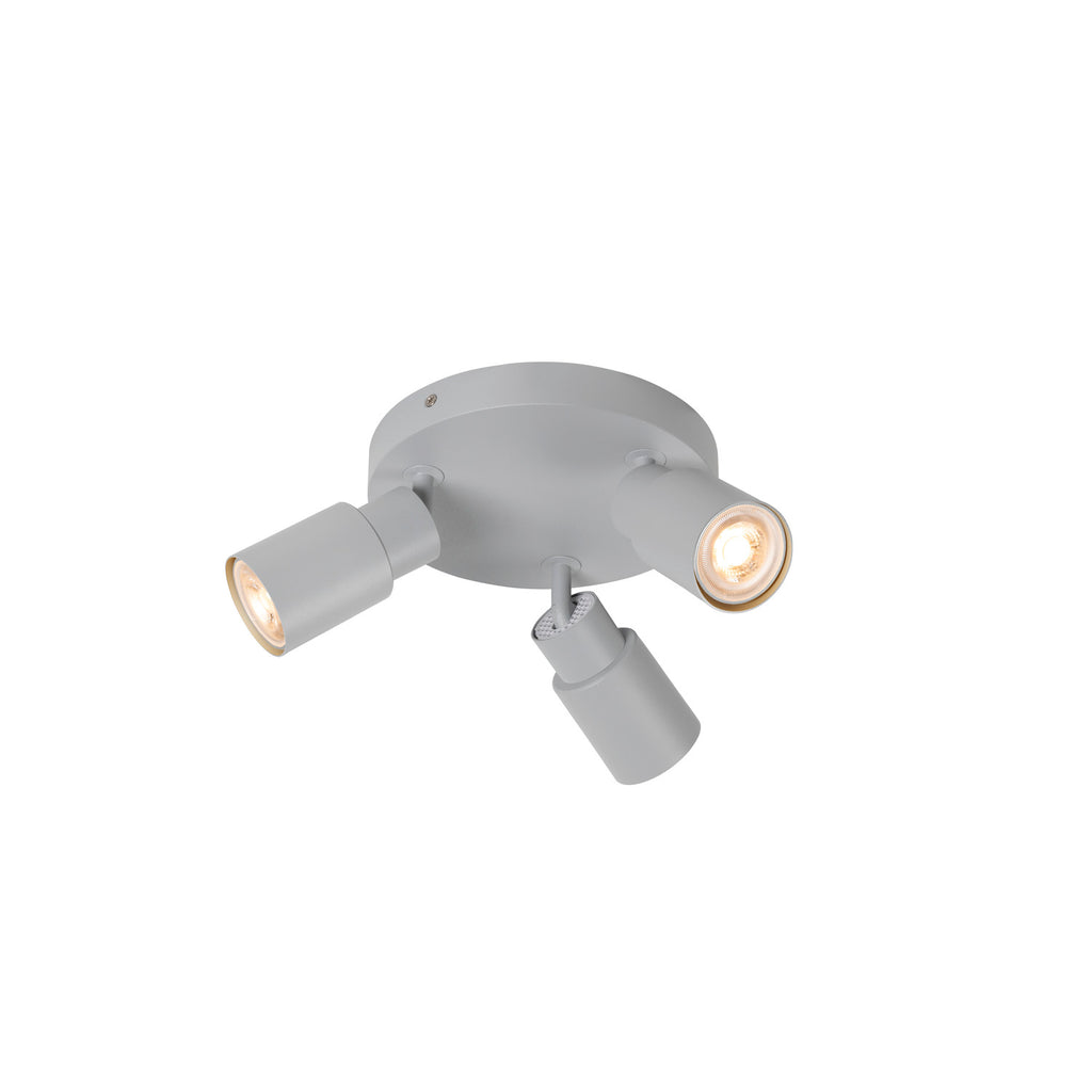 SLV PURI 2.0 Tube, wall and ceiling-mounted light, round, 3 x max. 6 W GU10, grey 1008335