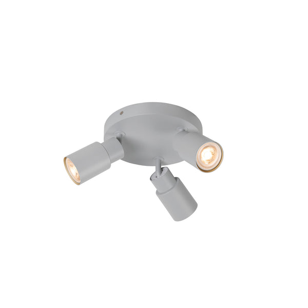 SLV PURI 2.0 Tube, wall and ceiling-mounted light, round, 3 x max. 6 W GU10, grey 1008335