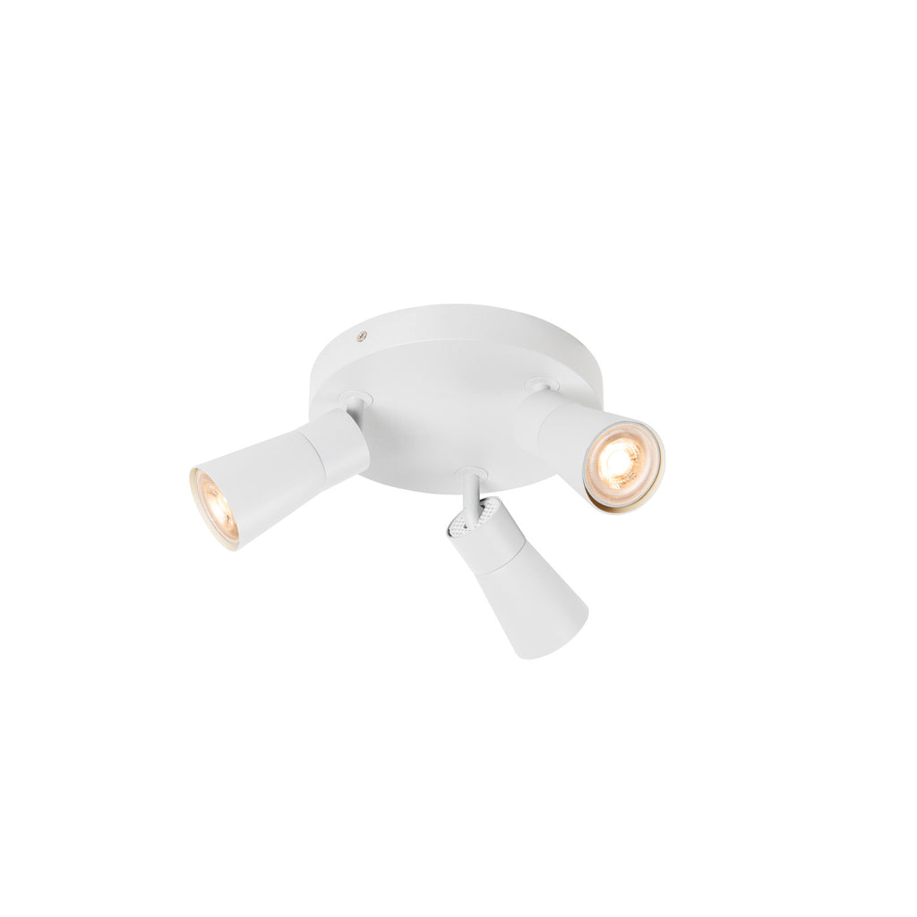 SLV PURI 2.0 Cone, wall and ceiling-mounted light, round, 3 x max. 6 W GU10, white 1008338