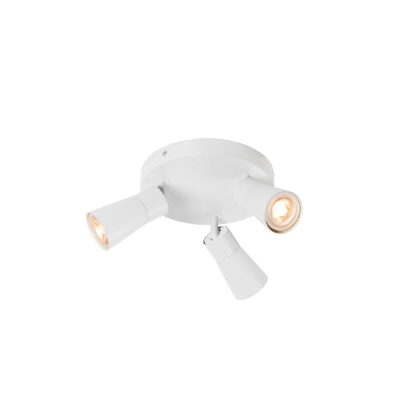 SLV PURI 2.0 Cone, wall and ceiling-mounted light, round, 3 x max. 6 W GU10, white 1008338
