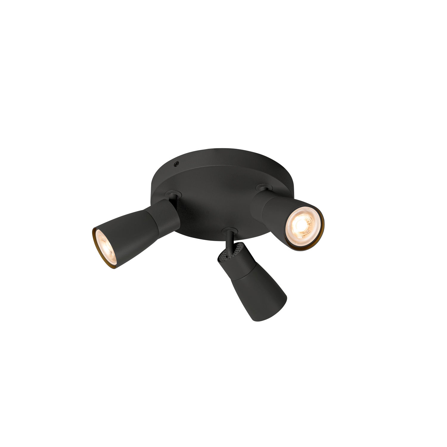 SLV PURI 2.0 Dome, wall and ceiling-mounted light, round, 3 x max. 6 W GU10, black 1008340