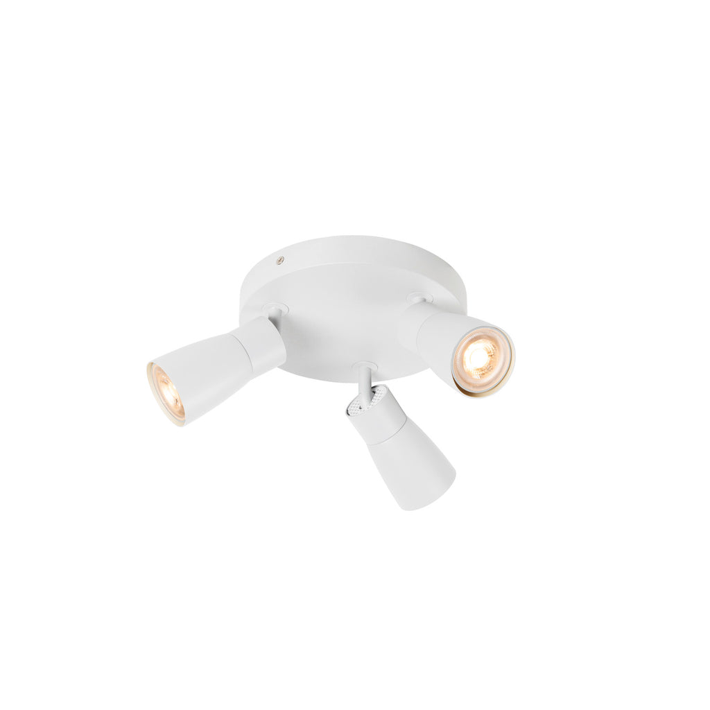 SLV PURI 2.0 Dome, wall and ceiling-mounted light, round, 3 x max. 6 W GU10, white 1008342