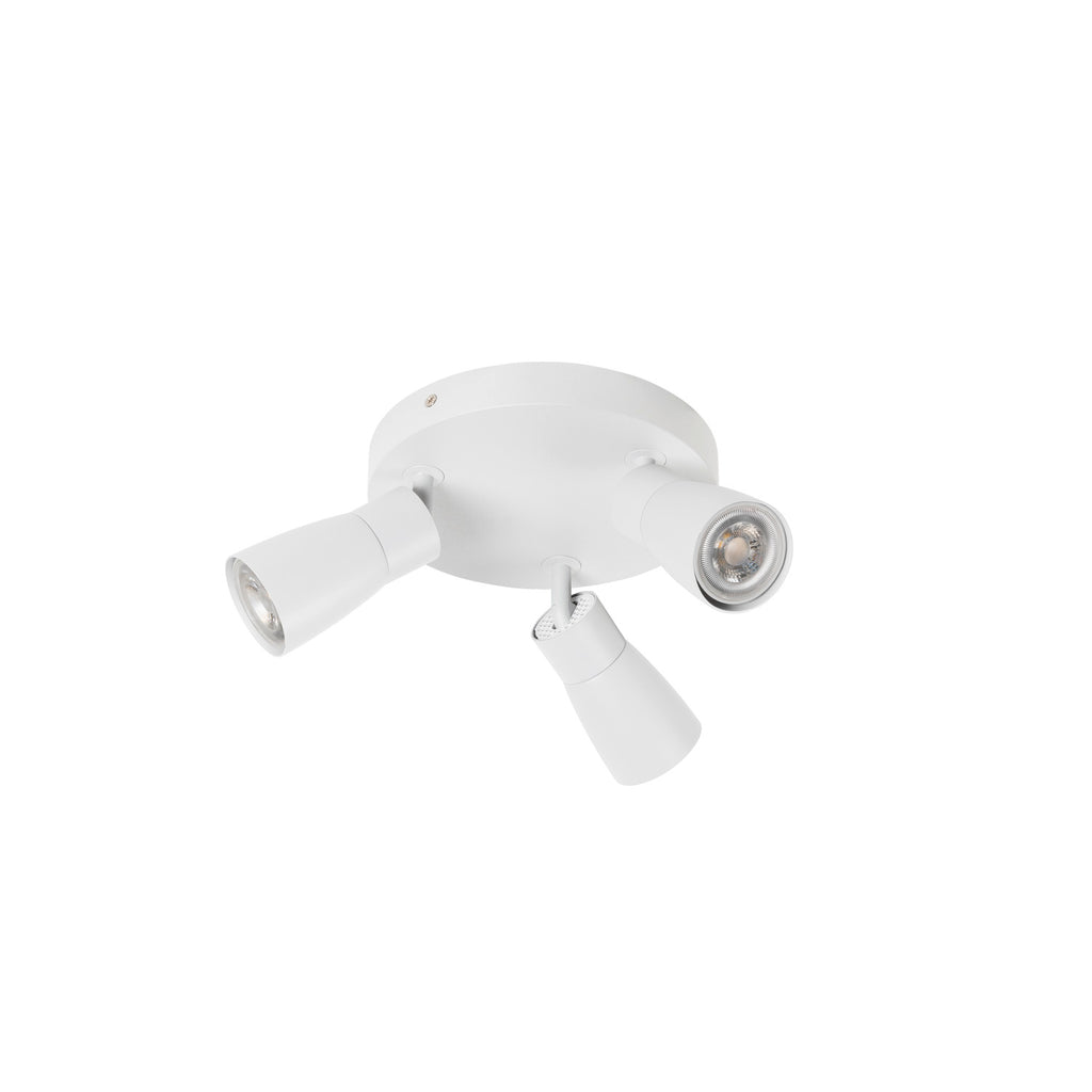 SLV PURI 2.0 Dome, wall and ceiling-mounted light, round, 3 x max. 6 W GU10, white 1008342