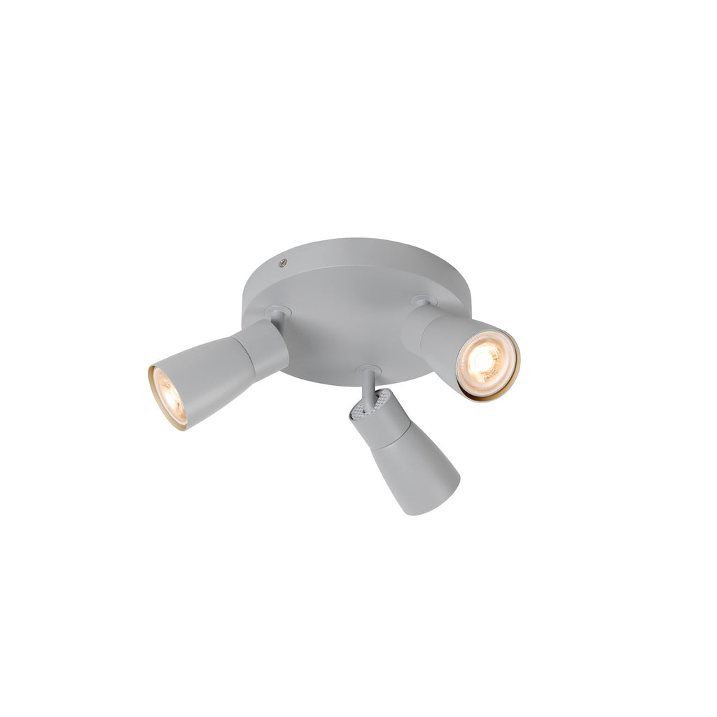 SLV PURI 2.0 Dome, wall and ceiling-mounted light, round, 3 x max. 6 W GU10, grey 1008343