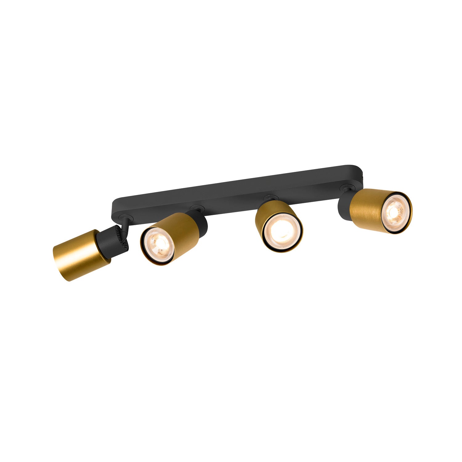 SLV PURI 2.0 Tube, wall and ceiling-mounted light, long, 4 x max. 6 W GU10, black / gold 1008345