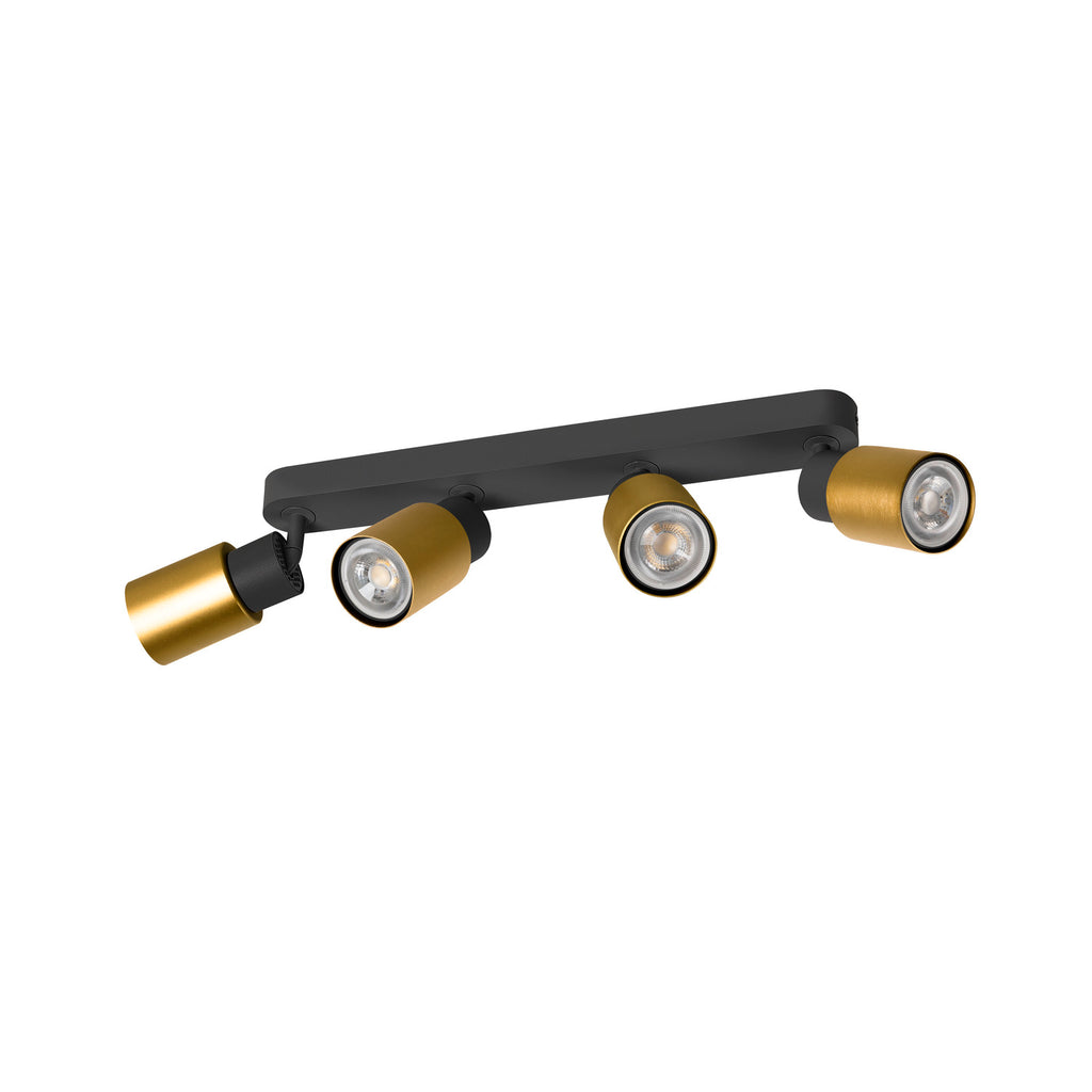 SLV PURI 2.0 Tube, wall and ceiling-mounted light, long, 4 x max. 6 W GU10, black / gold 1008345